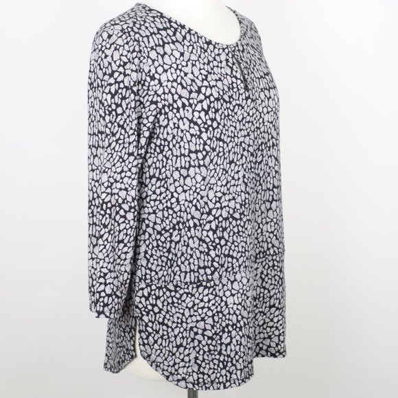 Liz Claiborne Studio Womens Small Keyhole 3/4 Sleeve Blouse Top - Picture 2 of 5